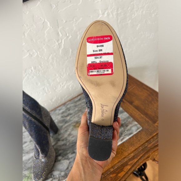 Sam Edelman Boots Calexa Ankle Block Heel Sparkle Blue BNWT Size 6 - Picture 8 of 12